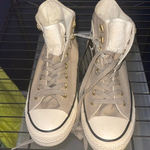 NWT - RARE Converse All Star Faux Fur High Top Sneakers Size 9